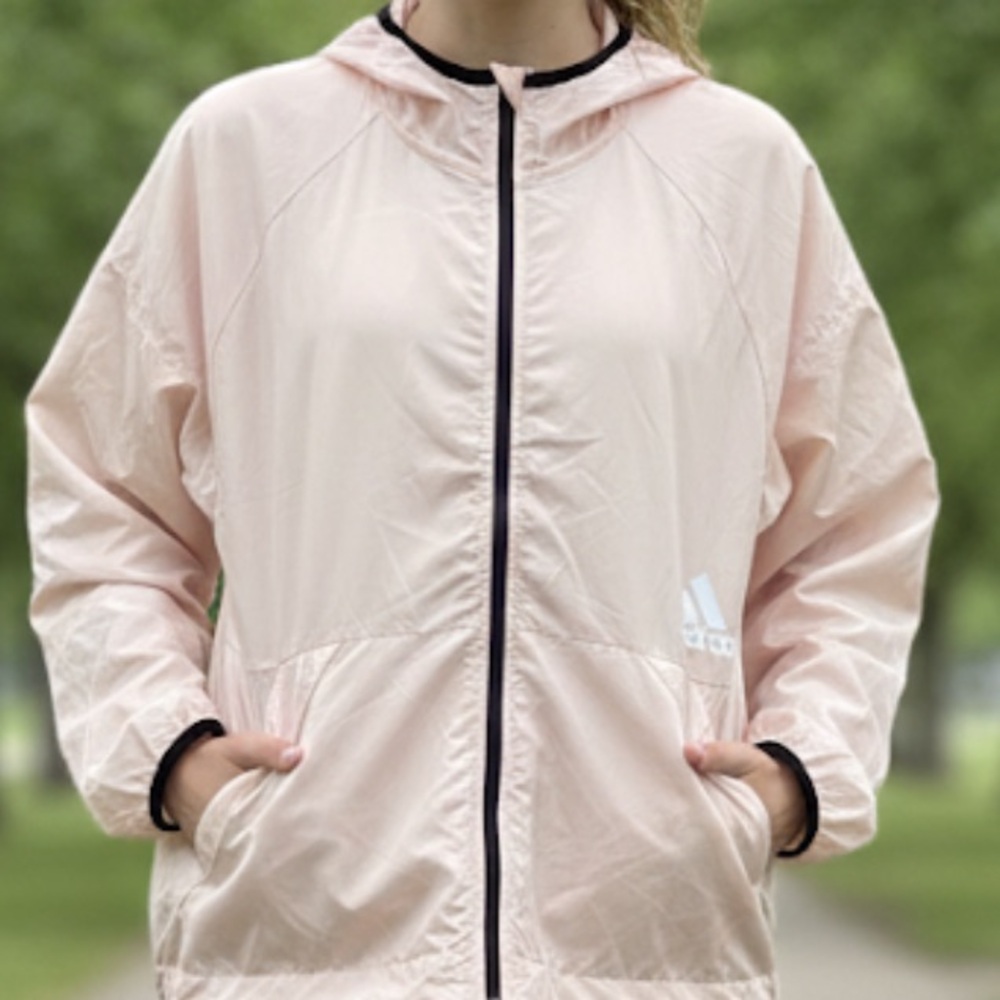 ADIDAS X ZOE SALDANA HOODED WINDBREAKER Size medium NWT